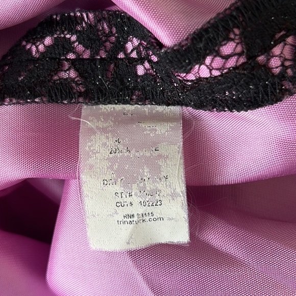 Trina Turk Black Floral Lace & Pink Lilac Sheath Midi Dress - 6 - Picture 14 of 15